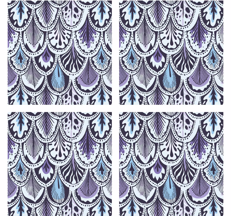 Coaster with elegant leaf motif design - TenStickers