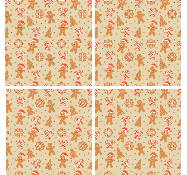 Christmas coasters with festive gingerbread design - TenStickers