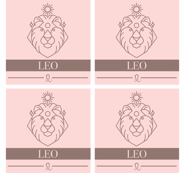 Personalisable coasters minimalist leo design - TenStickers