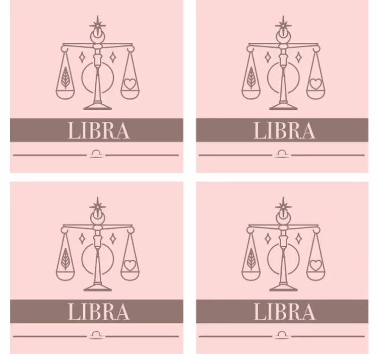 Text coasters libra zodiac scale design - TenStickers