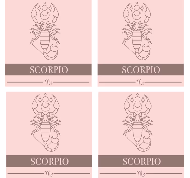 Personalisable coasters with scorpio zodiac symbol - TenStickers