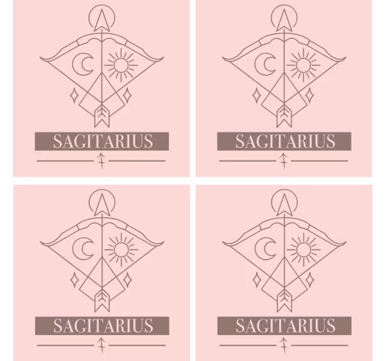 Beer mats featuring the sagittarius zodiac symbol - TenStickers