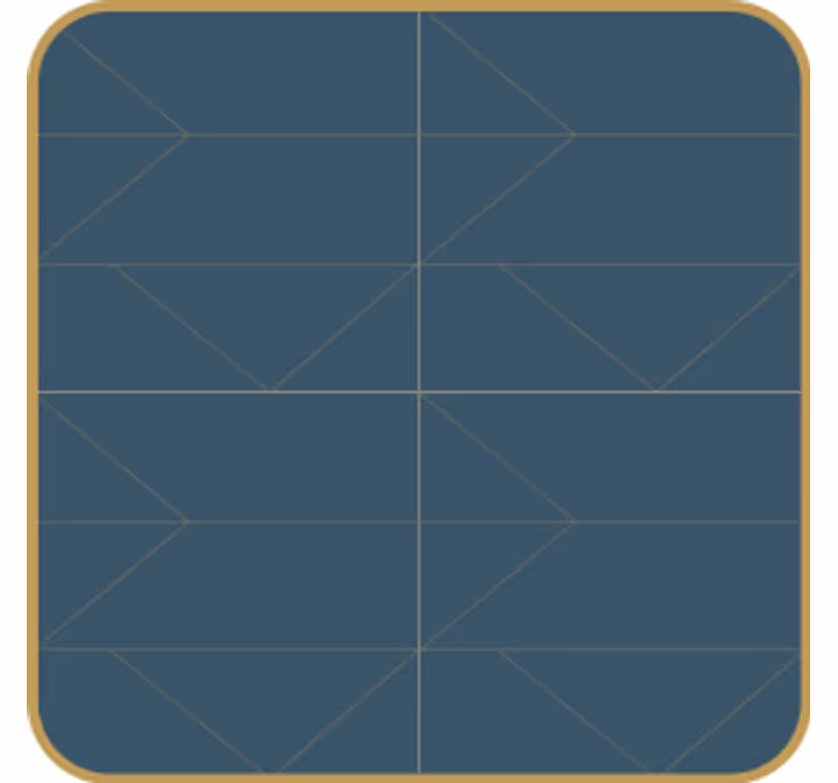 Geometric pattern with gold trim coaster - TenStickers