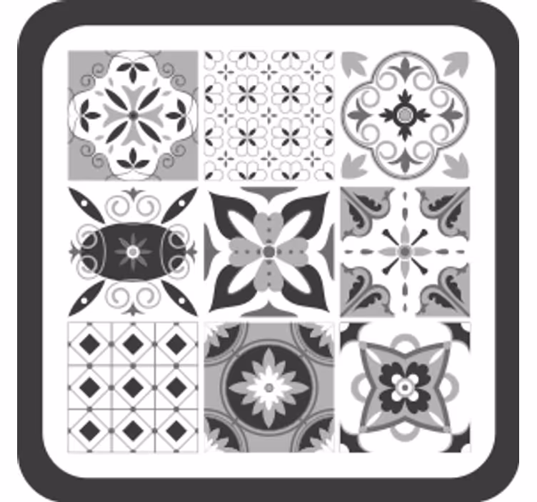Geometric floral motifs coaster - TenStickers