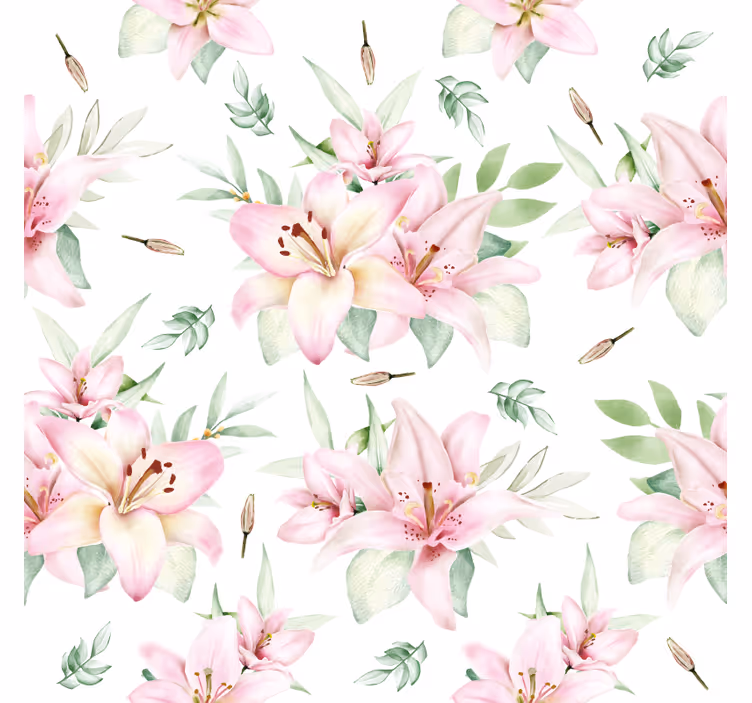 Lilies floral pattern coaster - TenStickers