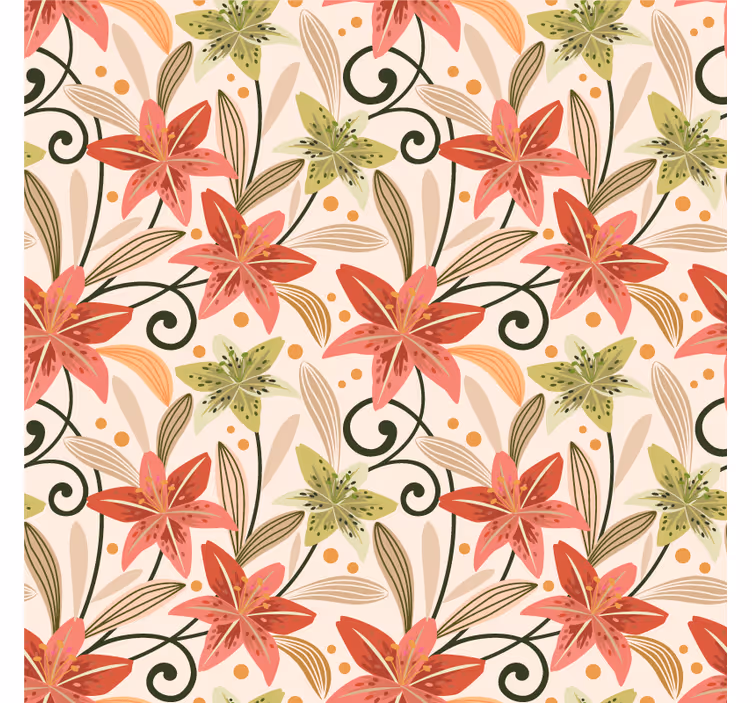 Floral pattern accents coaster - TenStickers