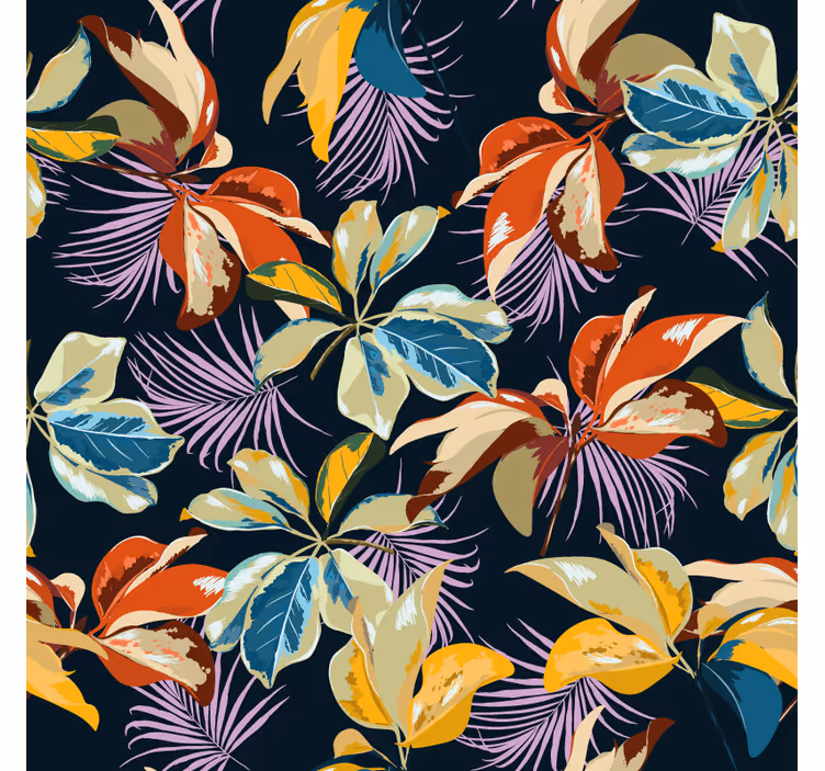 Colorful leaf pattern coaster - TenStickers