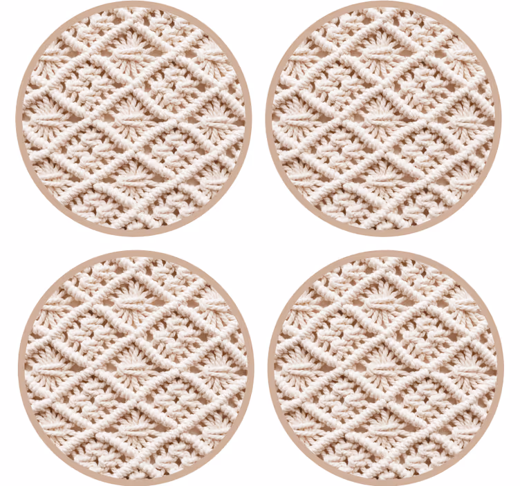 Coaster with intricate crochet design - TenStickers