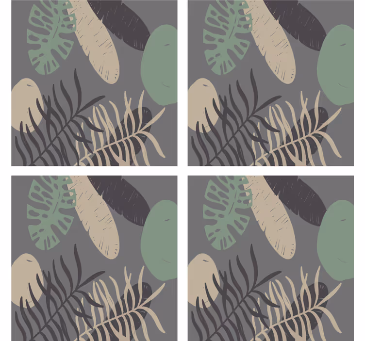 Leafy textured pattern coaster - TenStickers