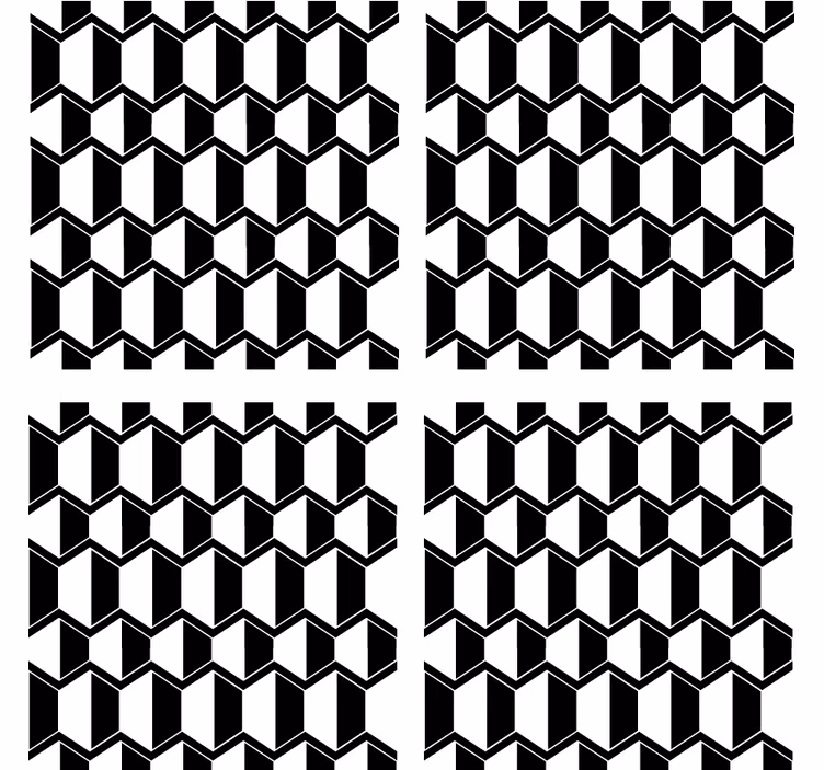 Geometric black and white motif coaster - TenStickers