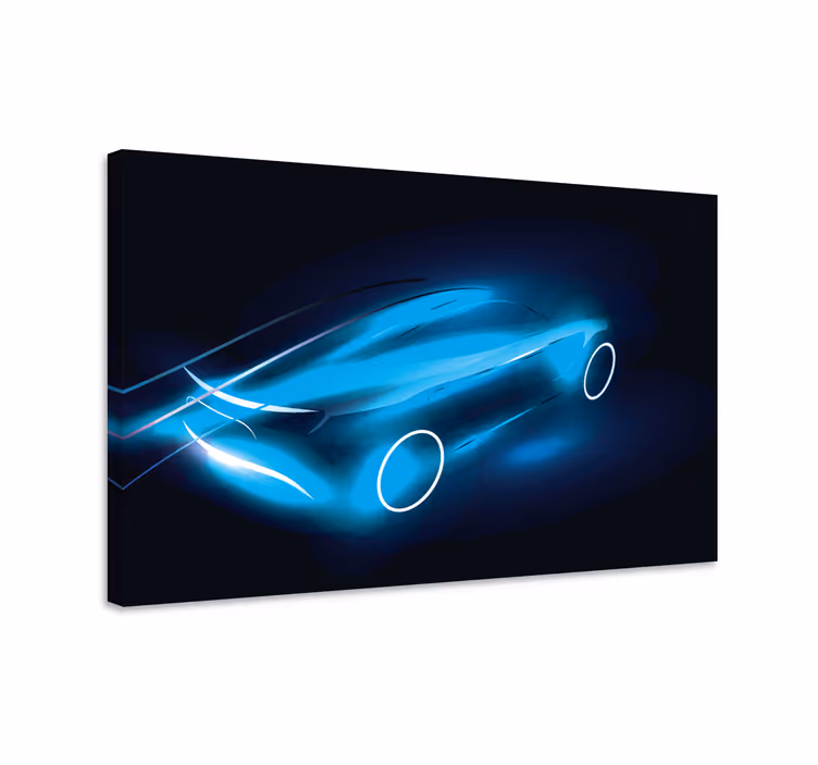 Blue canvas print of bolide skeleton - TenStickers