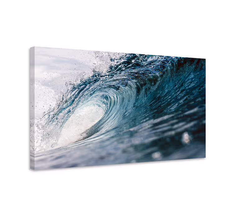 Blue canvas print rolling waves - TenStickers