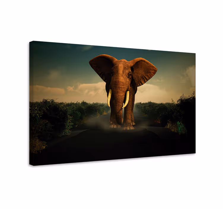 Elephant wallart elephant on the road - TenStickers