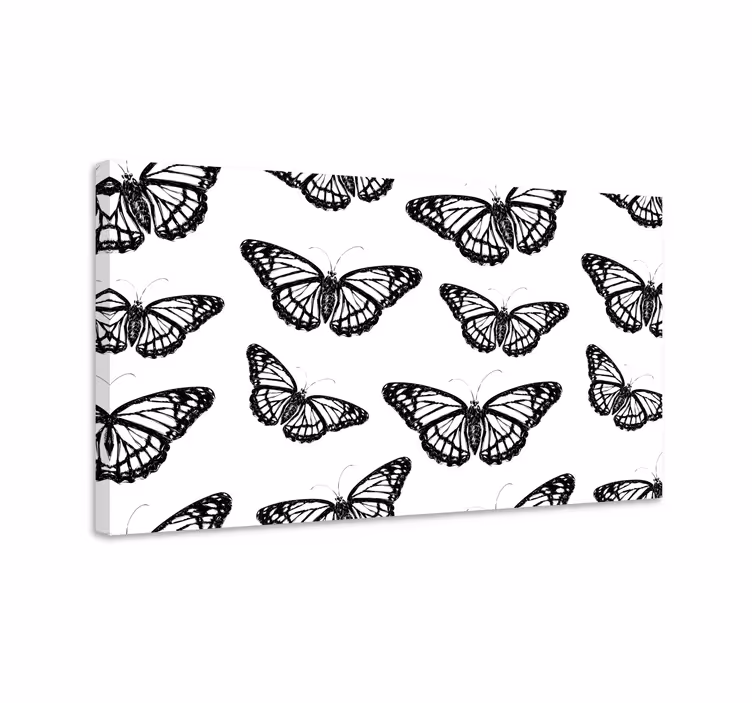 Butterfly canvas black and white butterfly wing - TenStickers