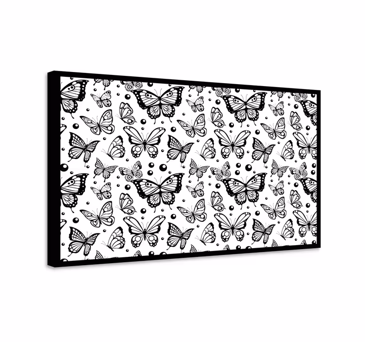 Butterfly canvas in solid color butterflies and dots - TenStickers