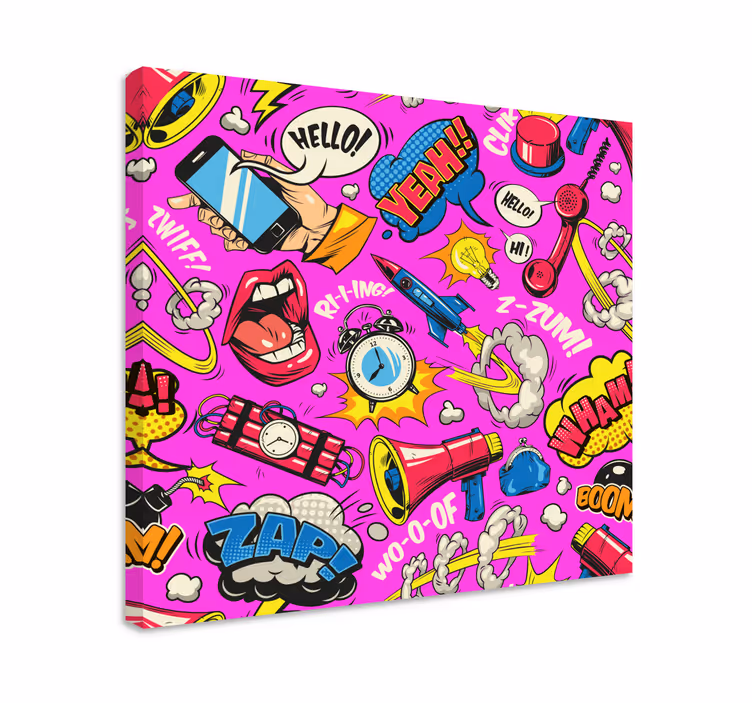 Comic Explosions floral canvas wall art - TenStickers