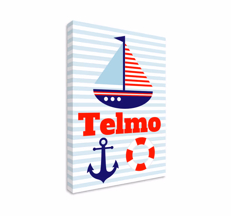 Personalised Kids Nautical canvas - TenStickers