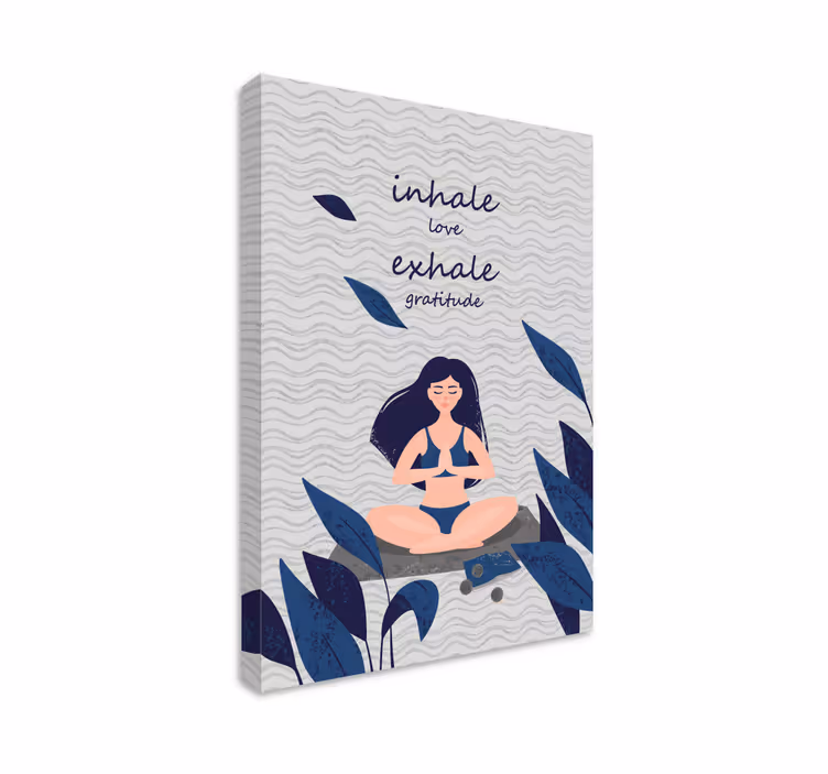 Quote canvas meditation breathing calm - TenStickers