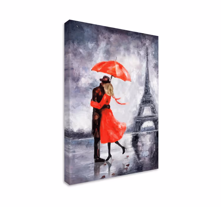 Personas enamorados Torre Eiffel canvas print - TenStickers
