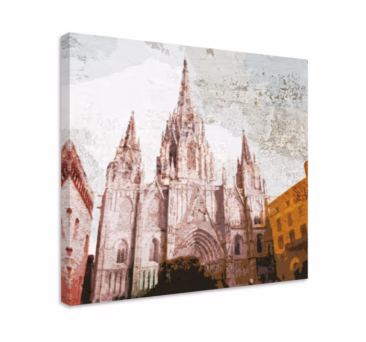 Cityscape wall art featuring stunning cathedral design - TenStickers