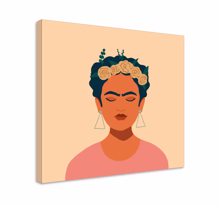 People canvas frida inspired portrait art print - TenStickers