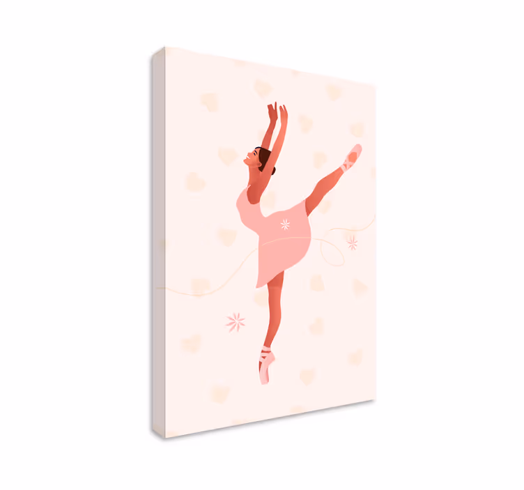 Ballerina with flowers wall canvas - TenStickers