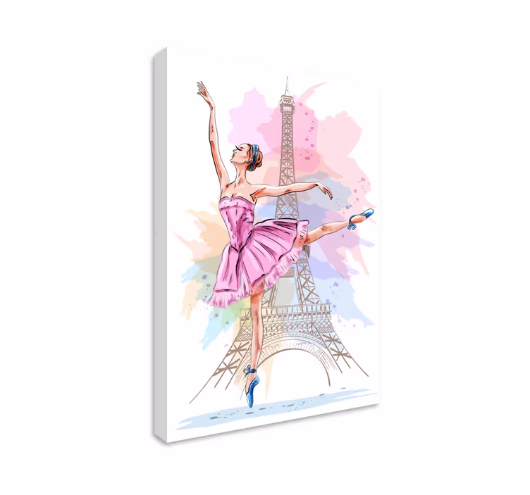 Ballerina in Paris Canvas - TenStickers