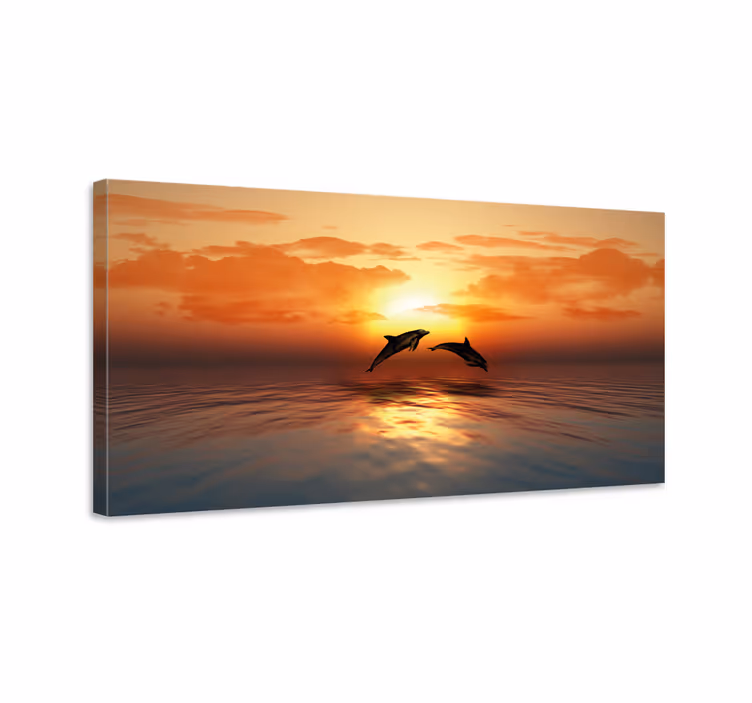3D Jumping Dolphins canvas prints - TenStickers