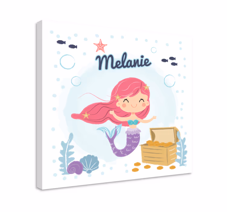 Nursery canvas mermaid treasure chest - TenStickers