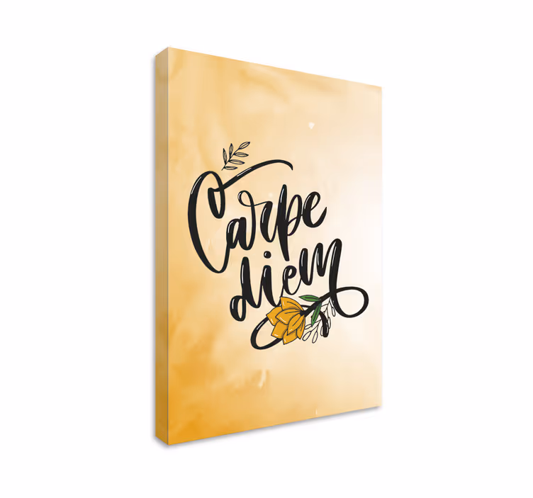Quote canvas seize the day floral - TenStickers
