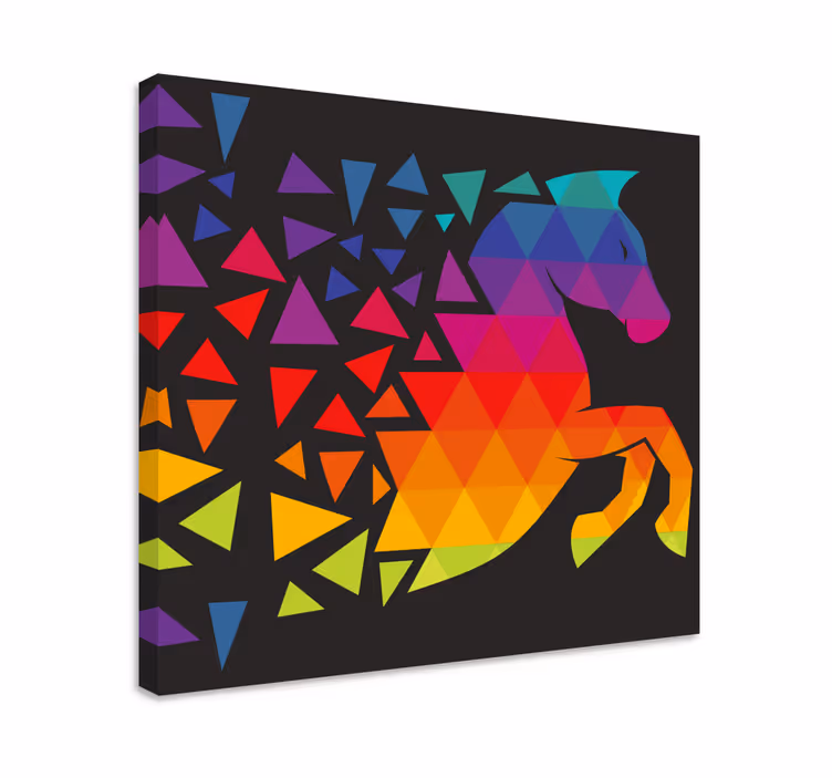 Horse wall art colorful geometric horse print - TenStickers