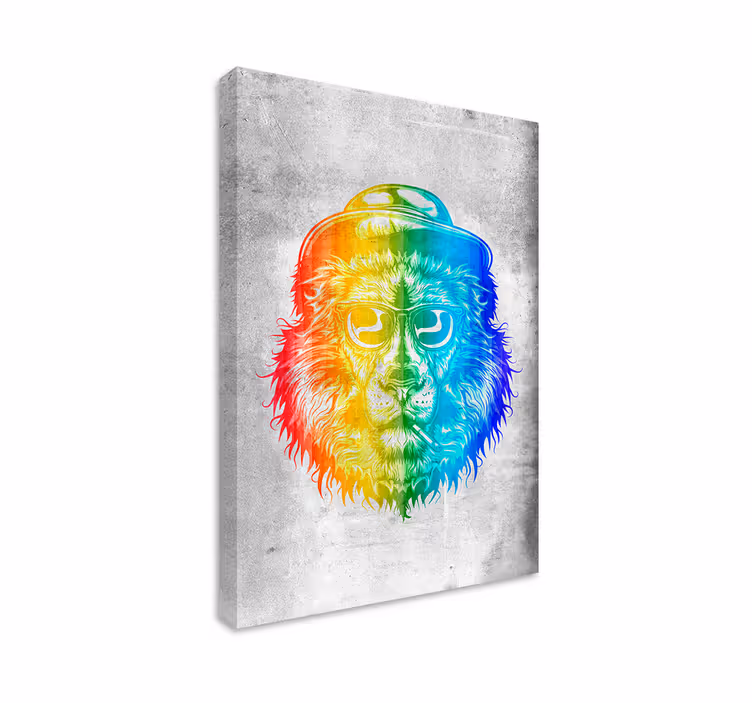 Lion with rainbow colours teen canvas prints - TenStickers