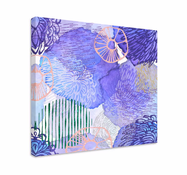 Flowers canvas purple floral design - TenStickers
