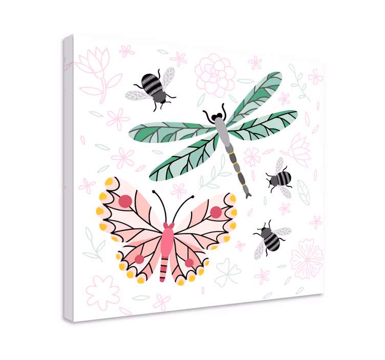 Butterfly canvas nature and blooms - TenStickers