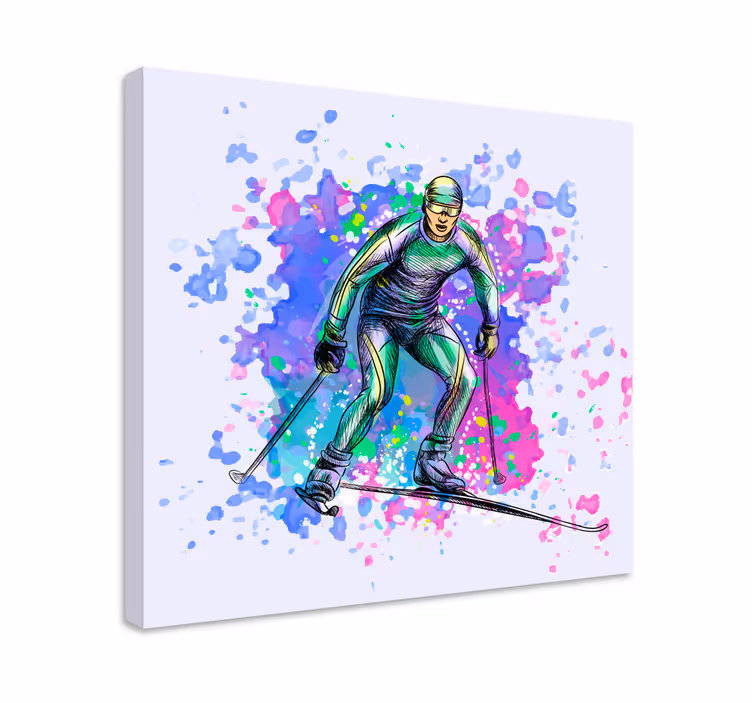 Sports canvas art skiing action scene - TenStickers