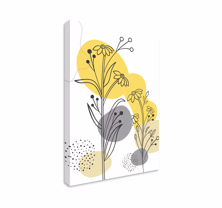 Flowers canvas ornate botanical design - TenStickers