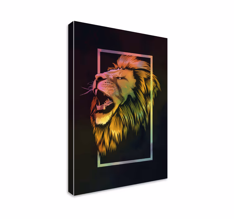 Animal canvas prints majestic lion's roar - TenStickers