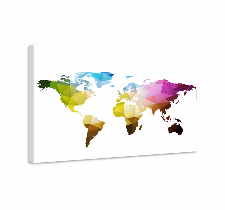 World map wall art geometric world map - TenStickers