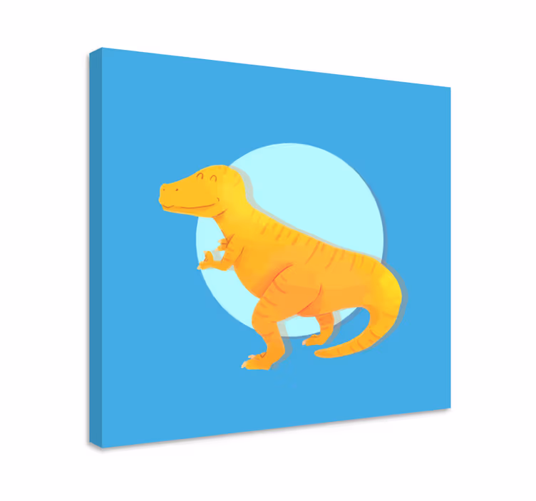 Dinosaur canvas wall art cheerful t-rex - TenStickers