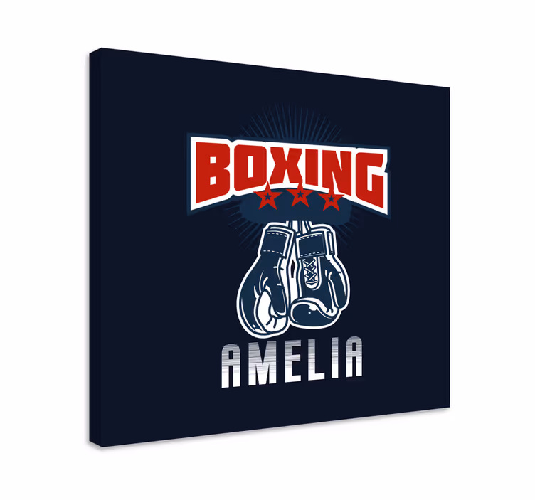 Boxer gloves with names home canvas prints - TenStickers