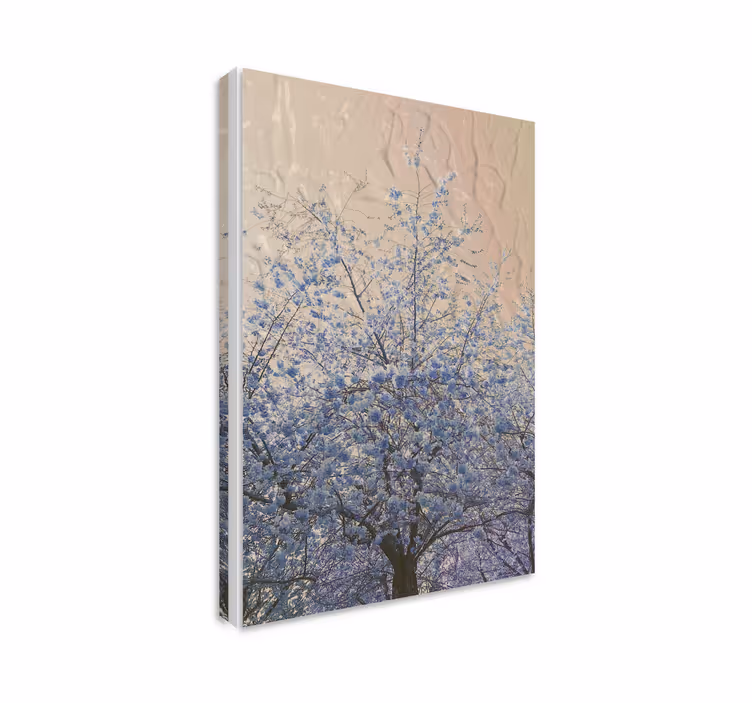 Blue flowers and a tree flower canvas - TenStickers