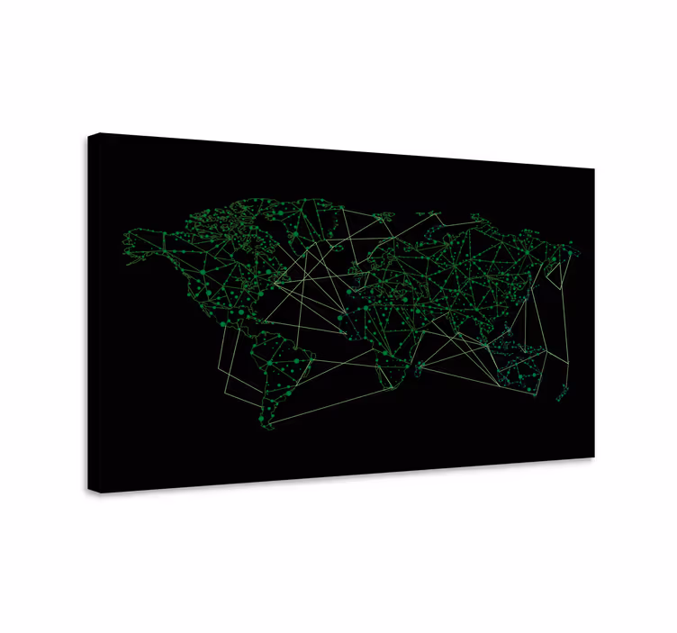 Global network world map canvas - TenStickers