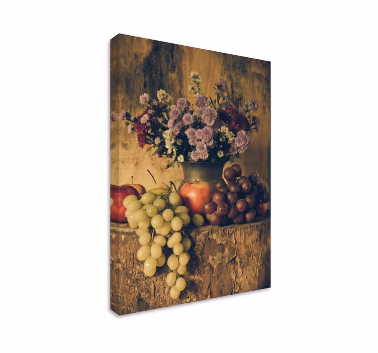 Brush painting grapes and vase  fruit canvas - TenStickers