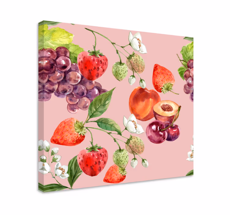 Flowers and grapes  fruit canvas - TenStickers