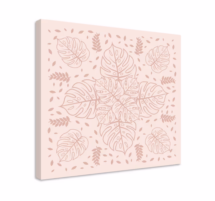 Botanical Monstera Pattern plant canvas art - TenStickers