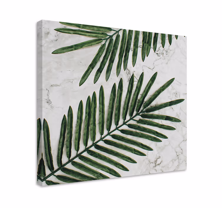 Flowers canvas lush green foliage - TenStickers
