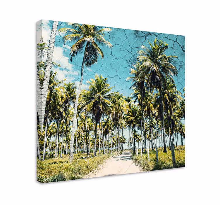 Landscape with palm tree canvas for living room - TenStickers