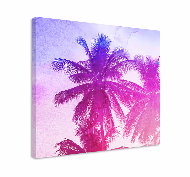 Flowers canvas palm tree silhouette - TenStickers