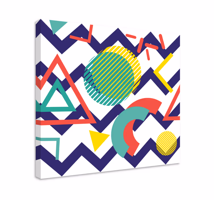 Strong colors painting geometric canvas - TenStickers