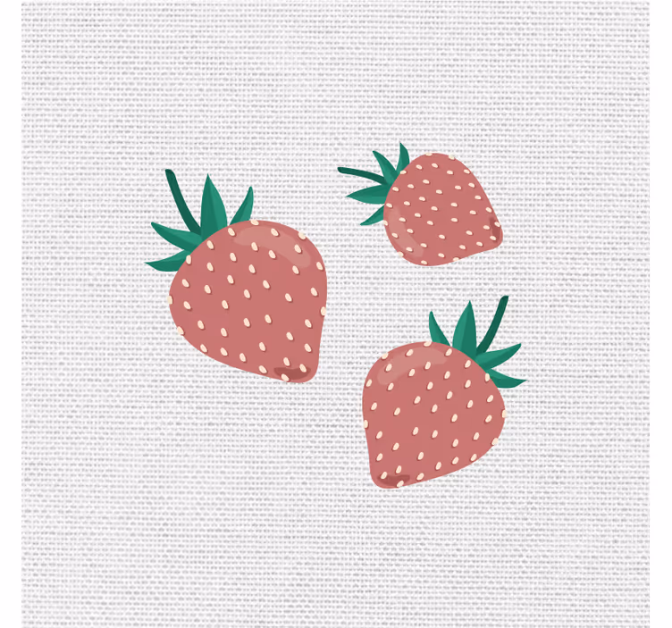 Colorful handwritten strawberry wall print - TenStickers